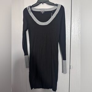 Guess Black and Gray Long Sleeve sweater Dress size large